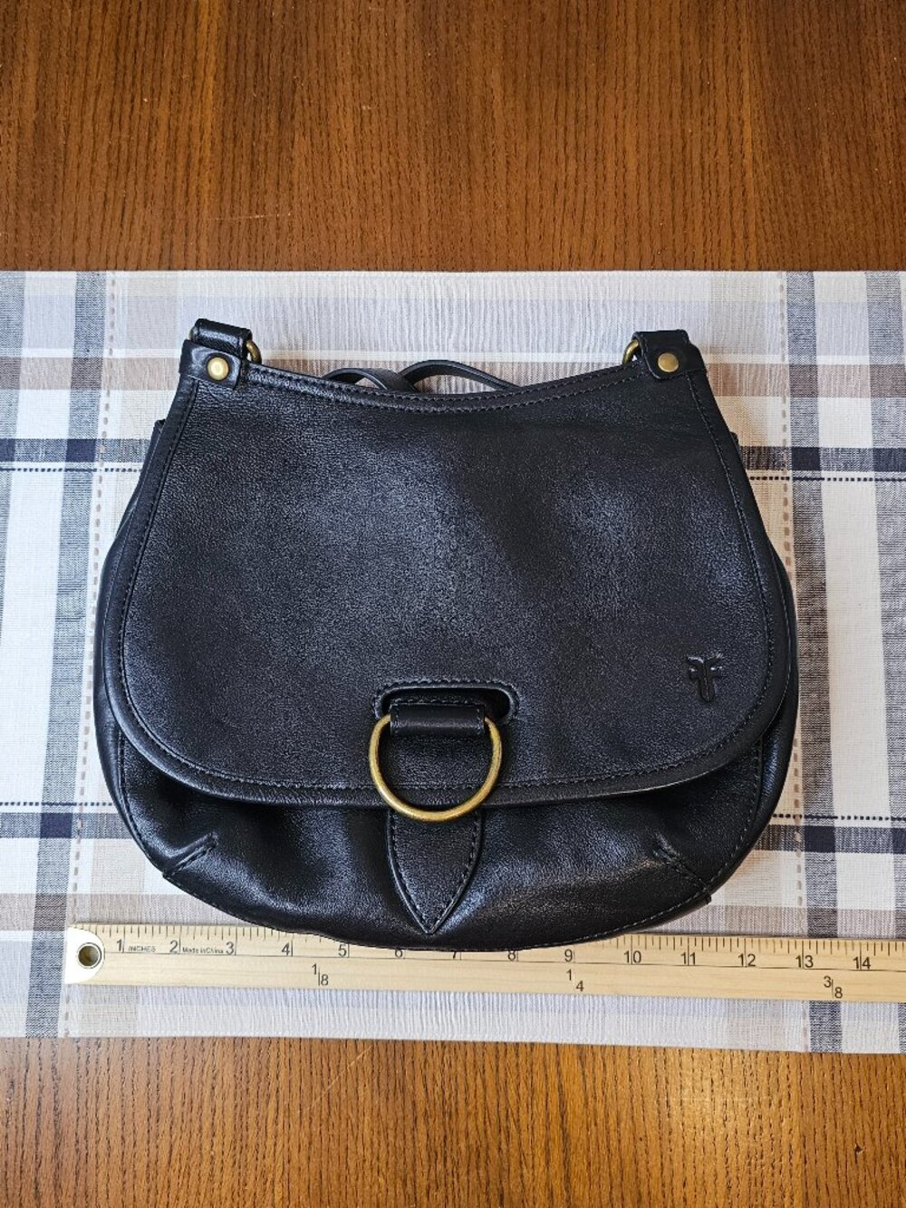 Frye, Black Leather, Saddle Bag/Crossbody Bag